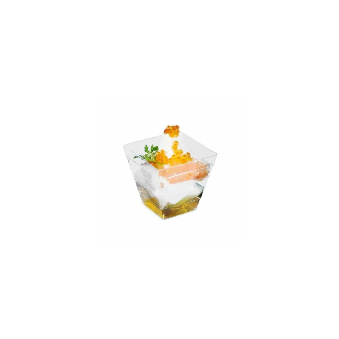 Petite verrine pyramide plastique transparente 60 ml - par 50
