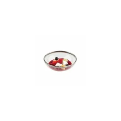 Petit saladier plastique transparent 14 cm avec bord argent - par 8