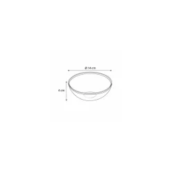 Petit saladier plastique transparent 14 cm avec bord argent - par 8