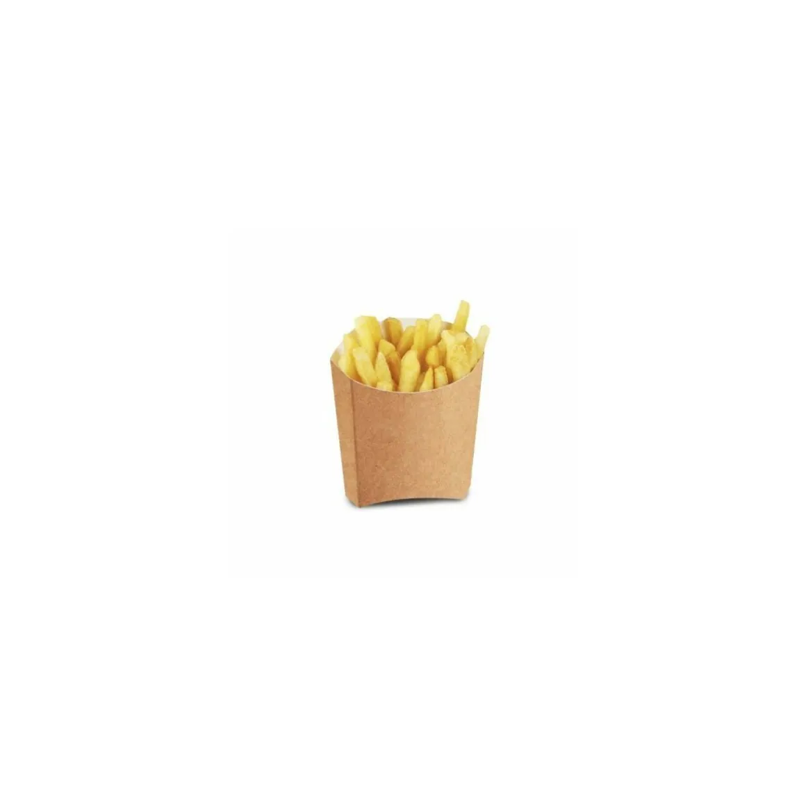 Petit étui à frites kraft brun en carton 250 ml - par 600