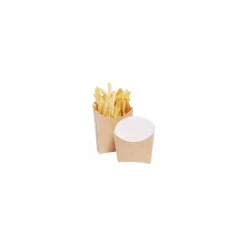 Petit étui à frites kraft brun en carton 250 ml - par 600