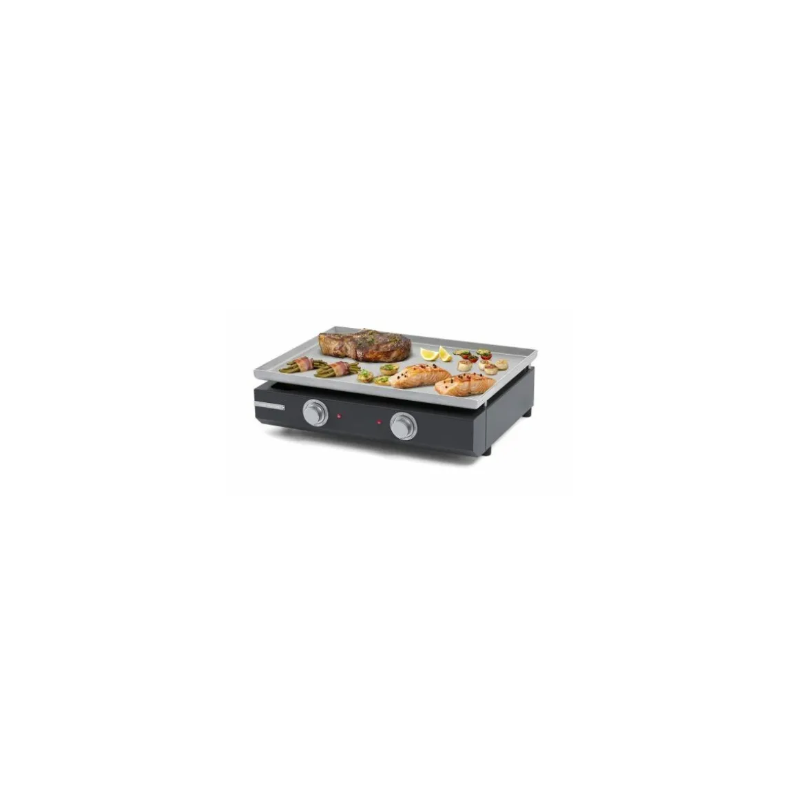 Plancha électrique Pro inox 2 zones