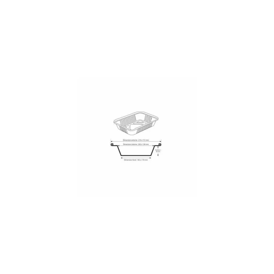 Plat aluminium refermable 930 ml (BO900) - par 100