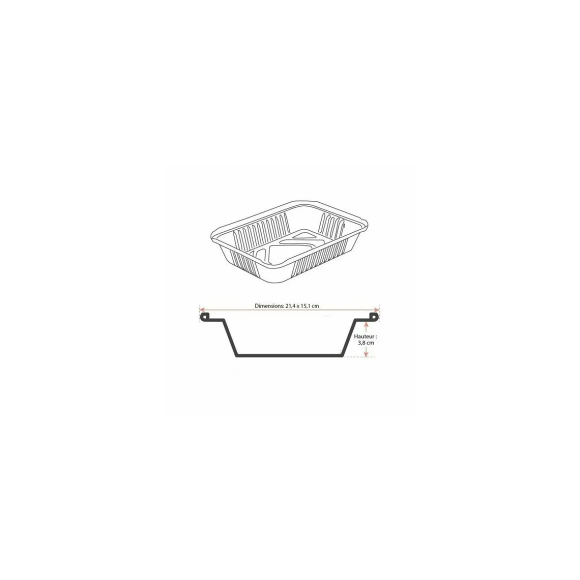 Plat aluminium refermable 930 ml (BO900) - par 100