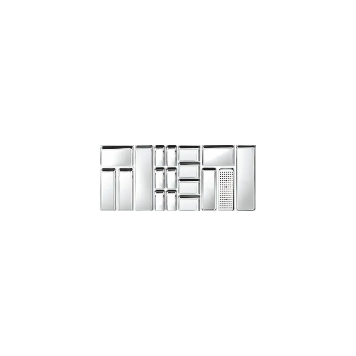 Plat angles arrondis inox 44 x 27 x 2 cm