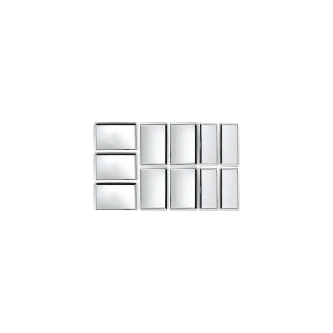 Plat angles coupés inox 42 x 18 x 1,5 cm