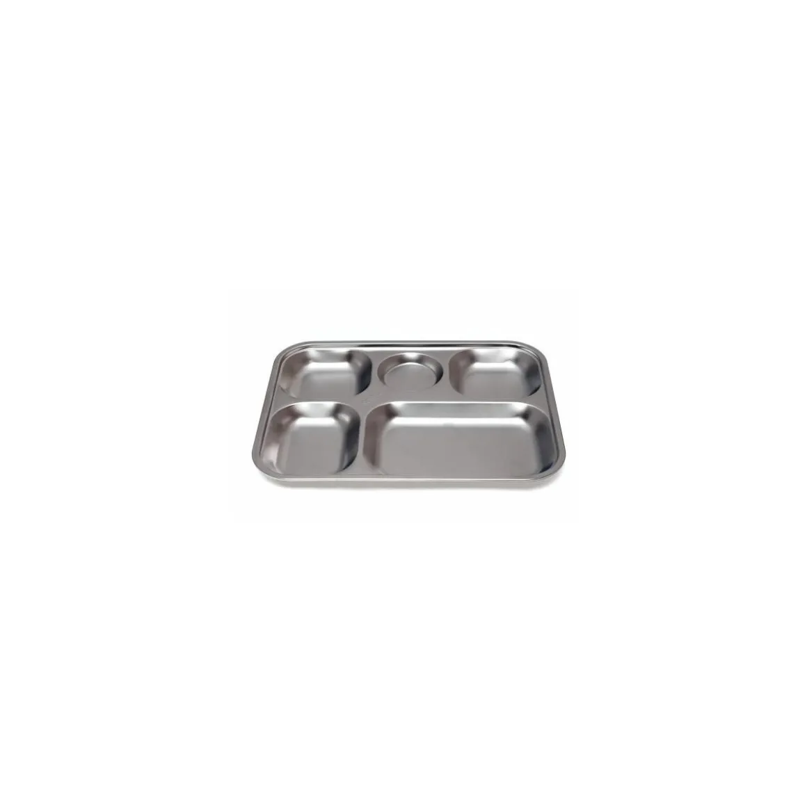 Plateau 5 compartiments inox 30,5 x 23,5 x 2,5 cm - par 12