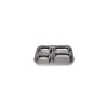 Plateau 4 compartiments inox 25 x 20,5 x 2,5 cm - par 12