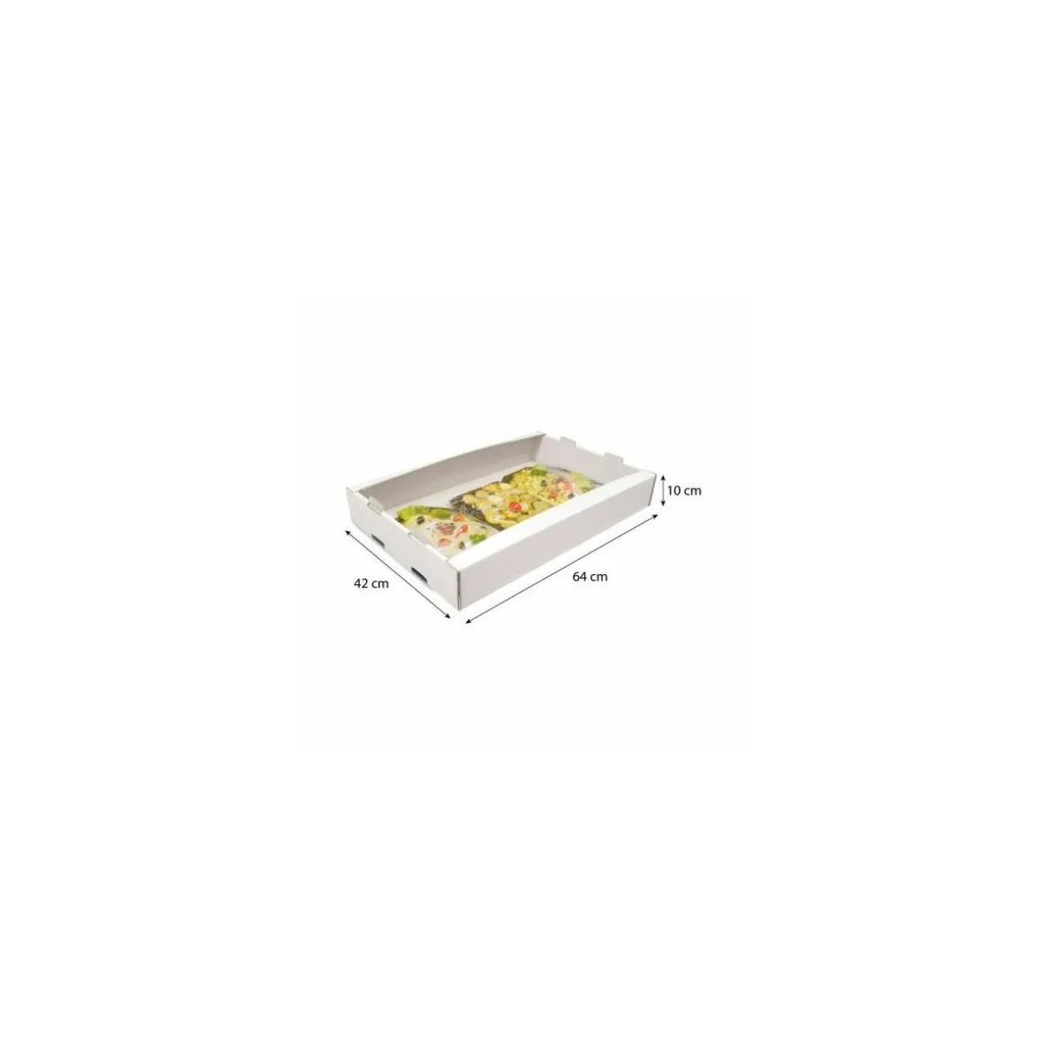 Plateau de transport carton blanc 64 x 42 x 10 cm - par 50