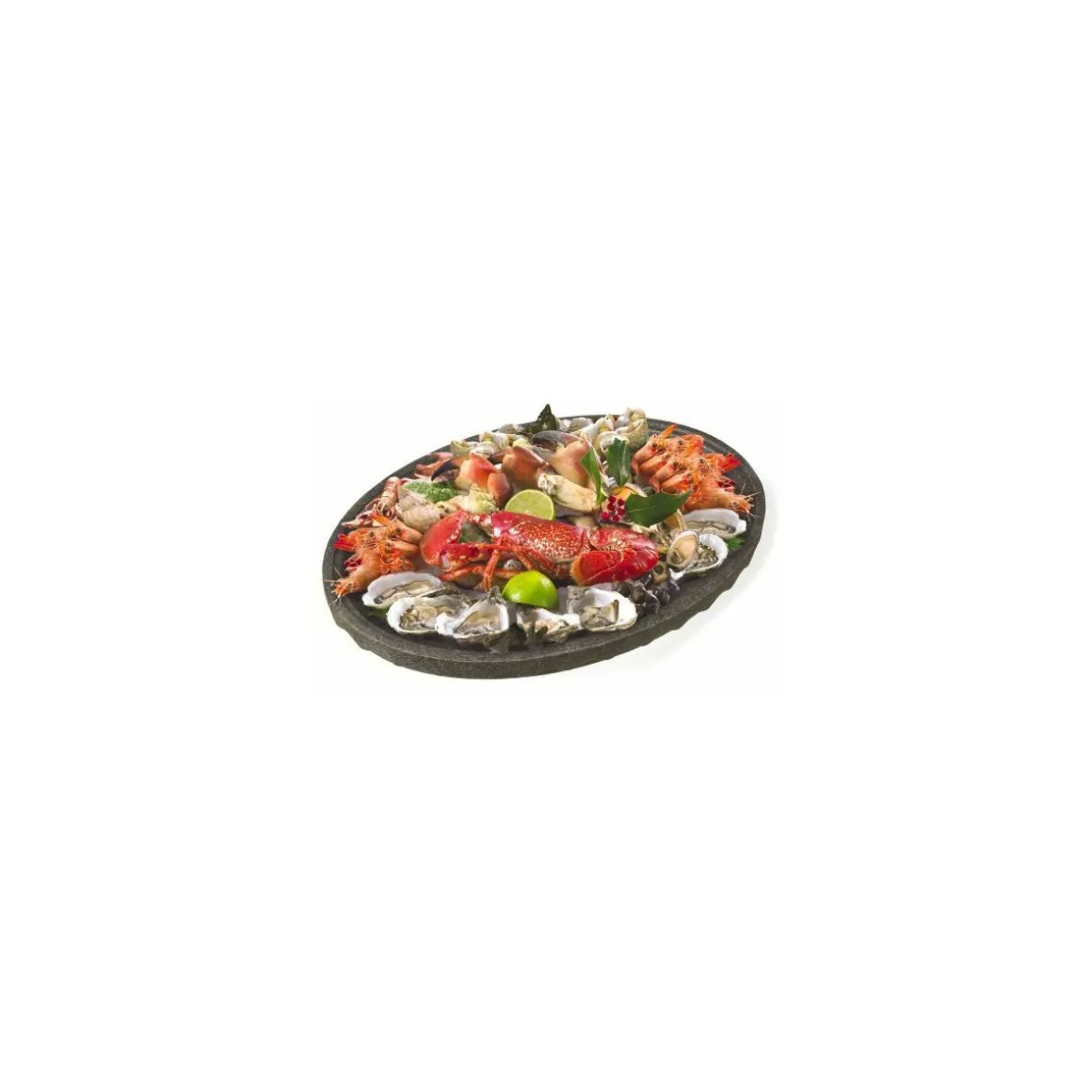 Plateau fruits de mer ovale noir 49 x 35 cm - par 30