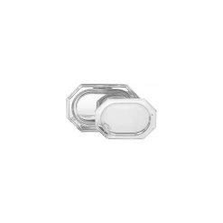 Plateau octogonal PET argenté 35 x 25 cm - par 50
