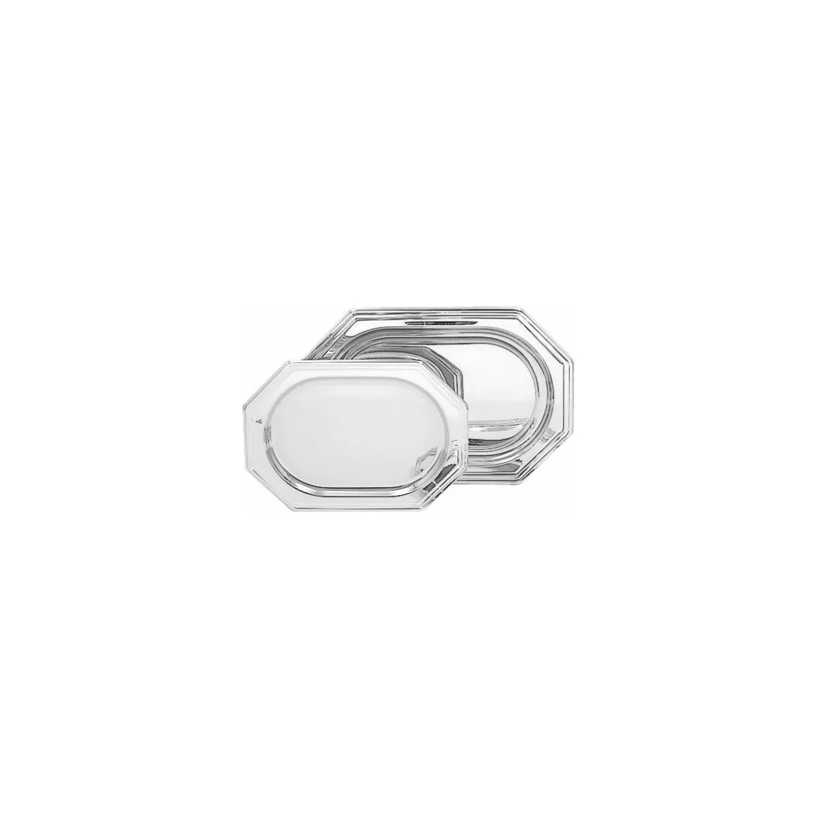 Plateau octogonal PET argenté 46 x 30 cm - par 50