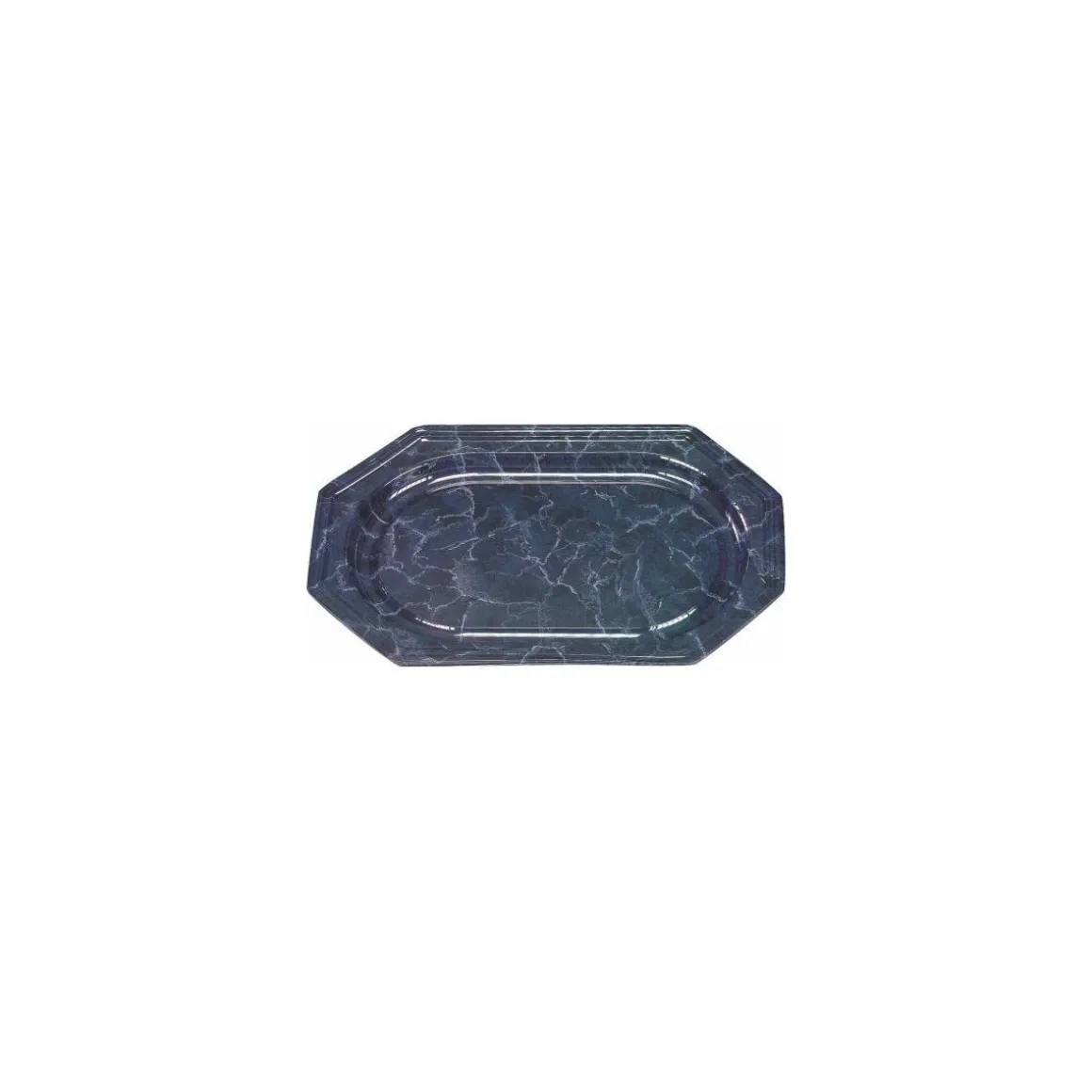 Plateau octogonal PET marbré noir 27 x 19 cm - par 50
