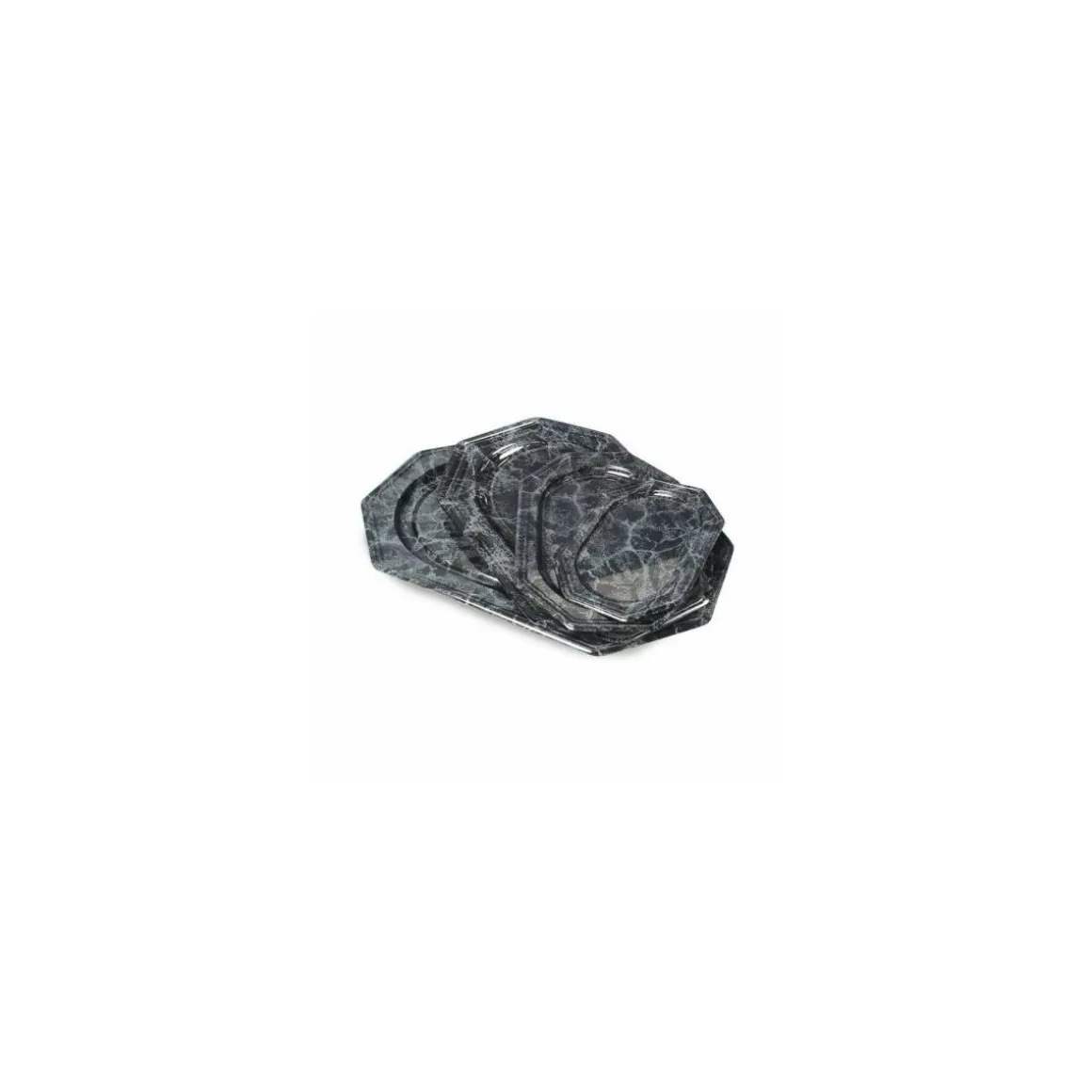 Plateau octogonal ps marbre noir 46 x 30 cm - par 50
