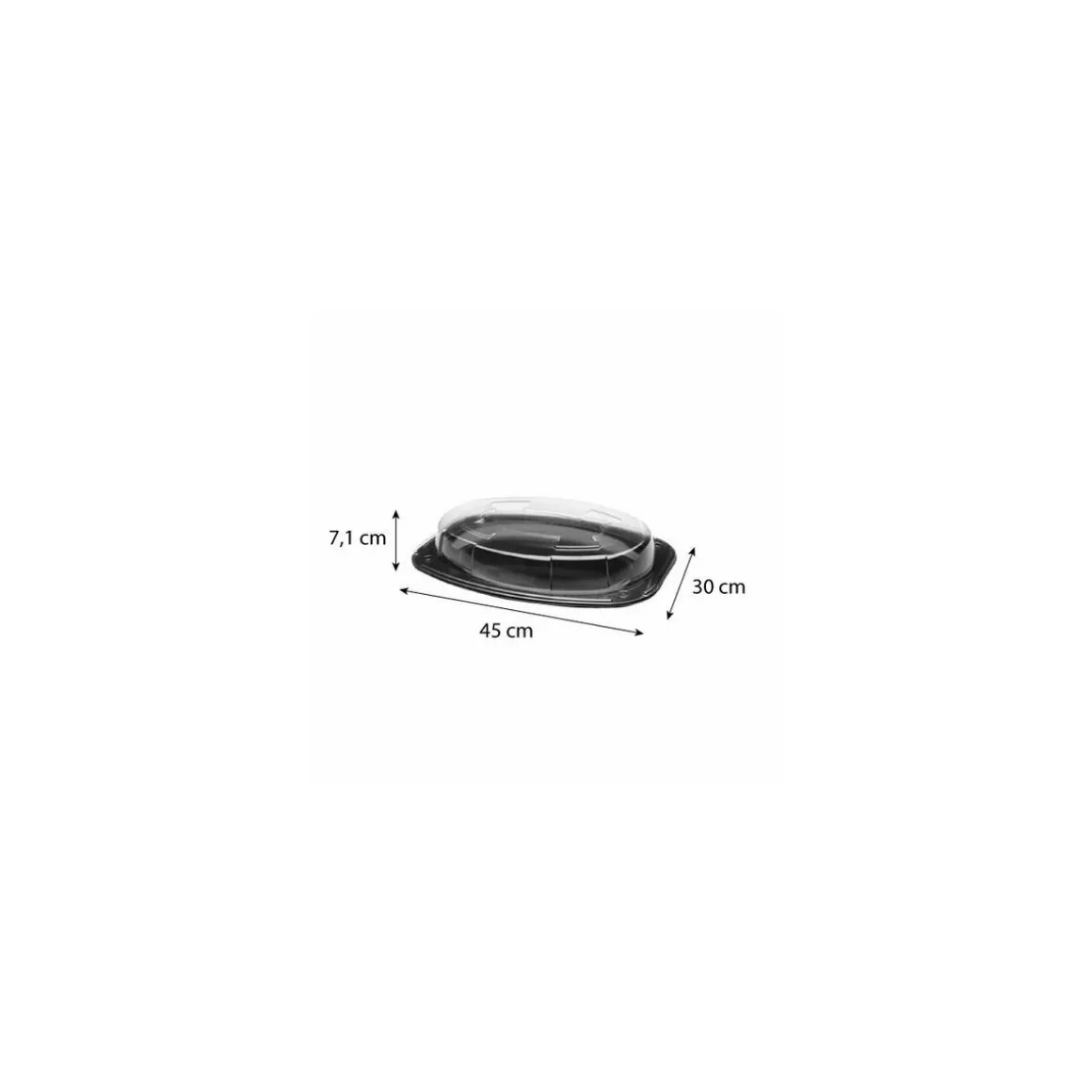 Plateau ovale et couvercle 450 x 300 mm - par 50