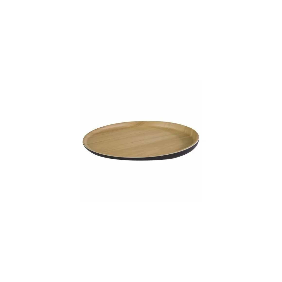Plateau penché Frida mélamine bois/noir ø 31,5 cm
