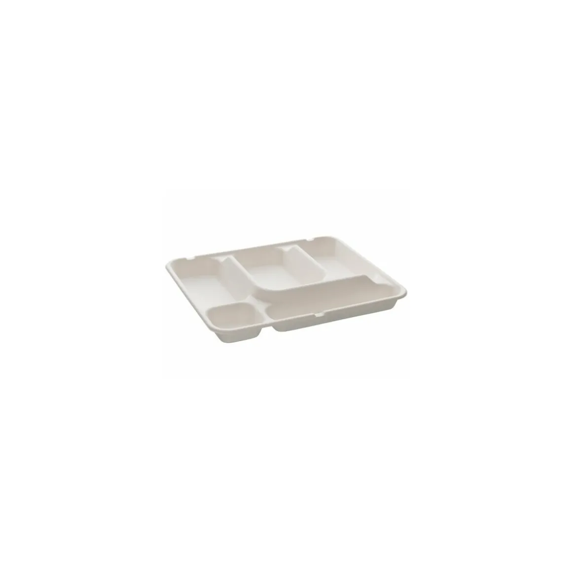Plateau repas bagasse 5 compartiments - par 50