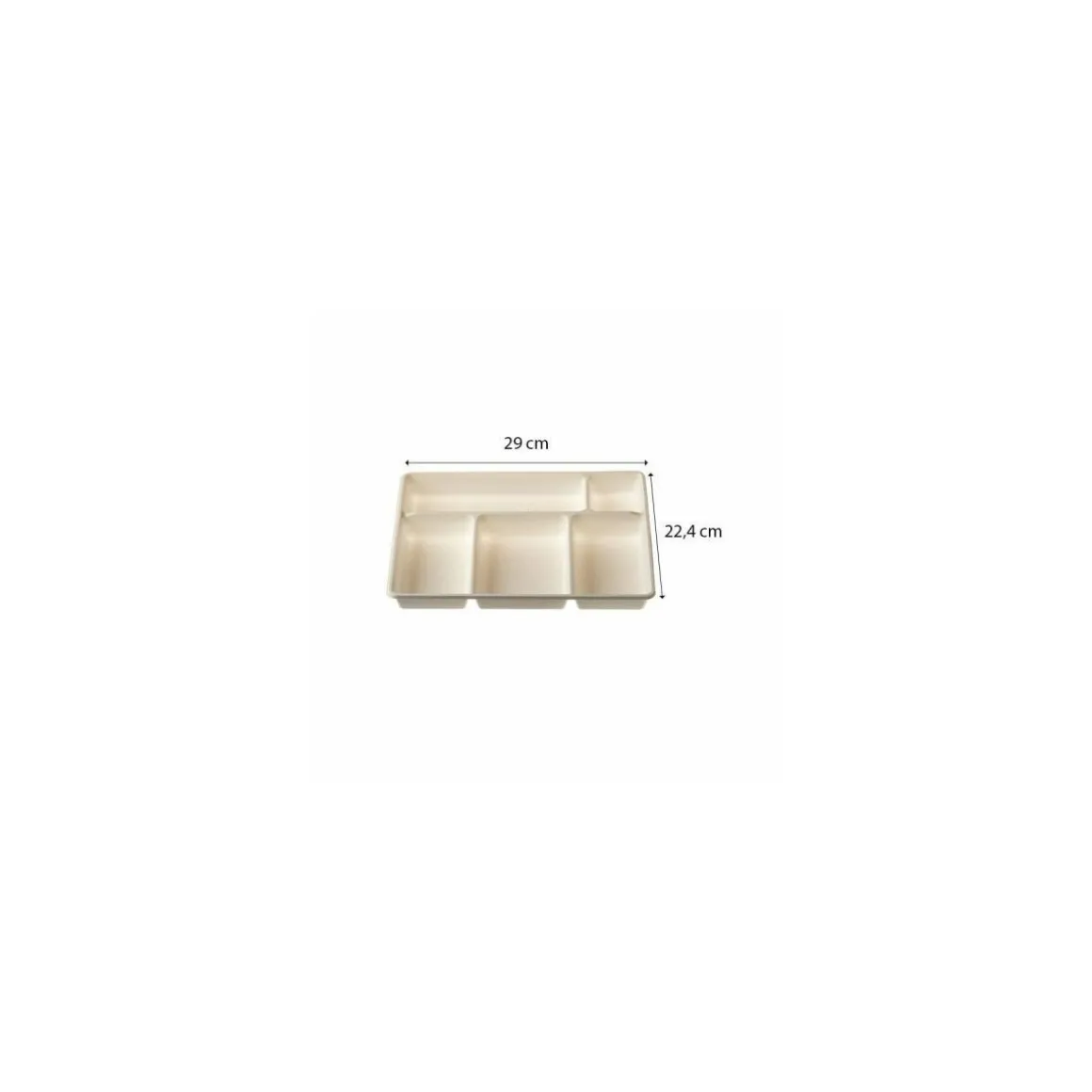 Plateau repas 5 compartiments PLA 29 x 22,4 x 3 cm - par 50