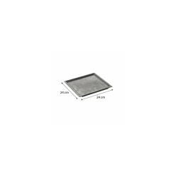 Plateau texturé ardoise ps noir 24 x 24 cm - par 10