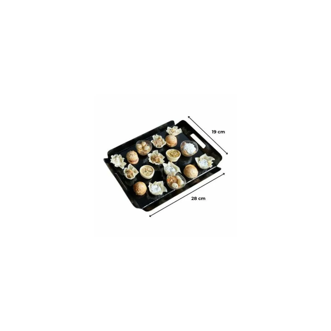 Plateau traiteur carton noir 28 x 19 cm - par 50