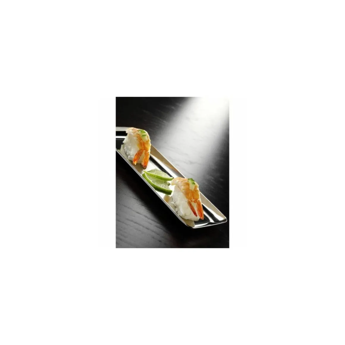 Plateau traiteur rectangulaire métallisé 19 x 6 cm - par 20