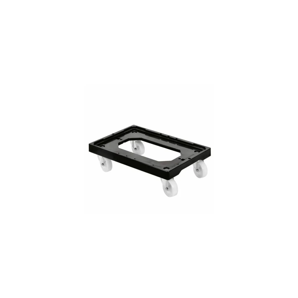 Plateforme roulante chape inox noir 60 x 40 cm