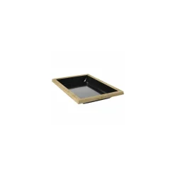 Plat Frame mélamine noir bord bois 42 x 28 x 5 cm
