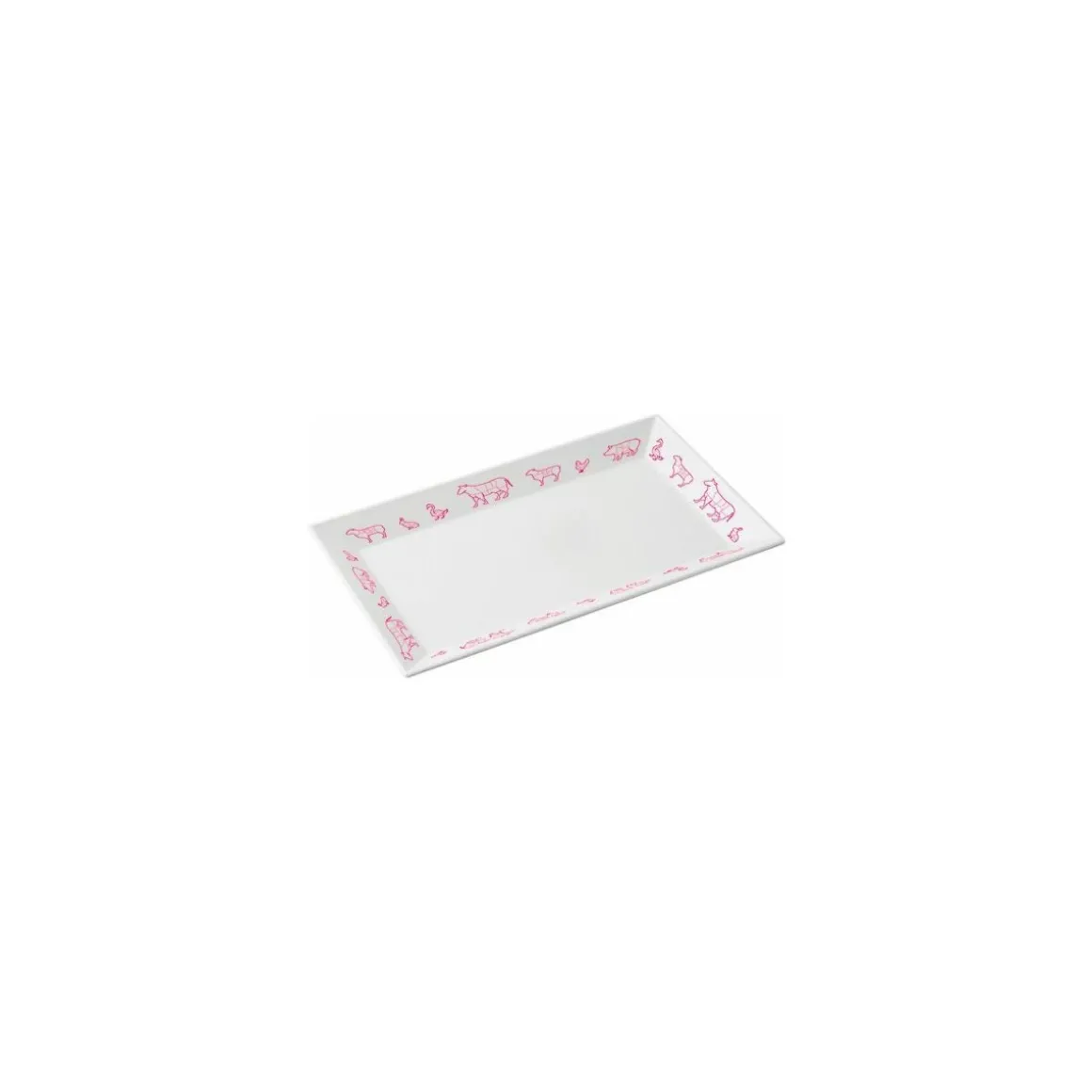 Plat glacière mélamine pièce du boucher 26 x 16,5 x 2 cm