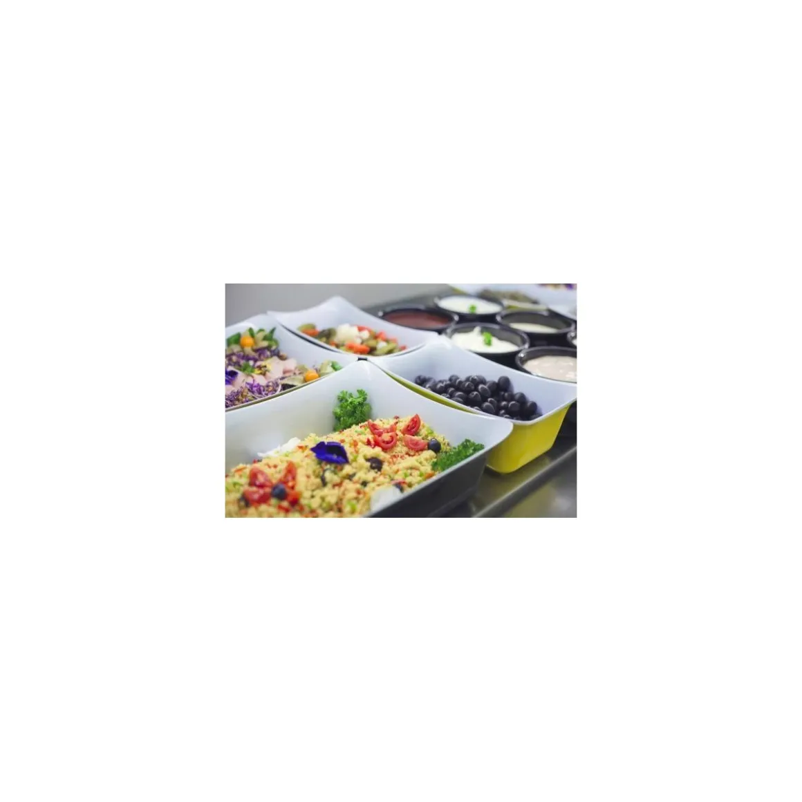 Plat mélamine Fleur Crock Noir/Blanc GN 1/4