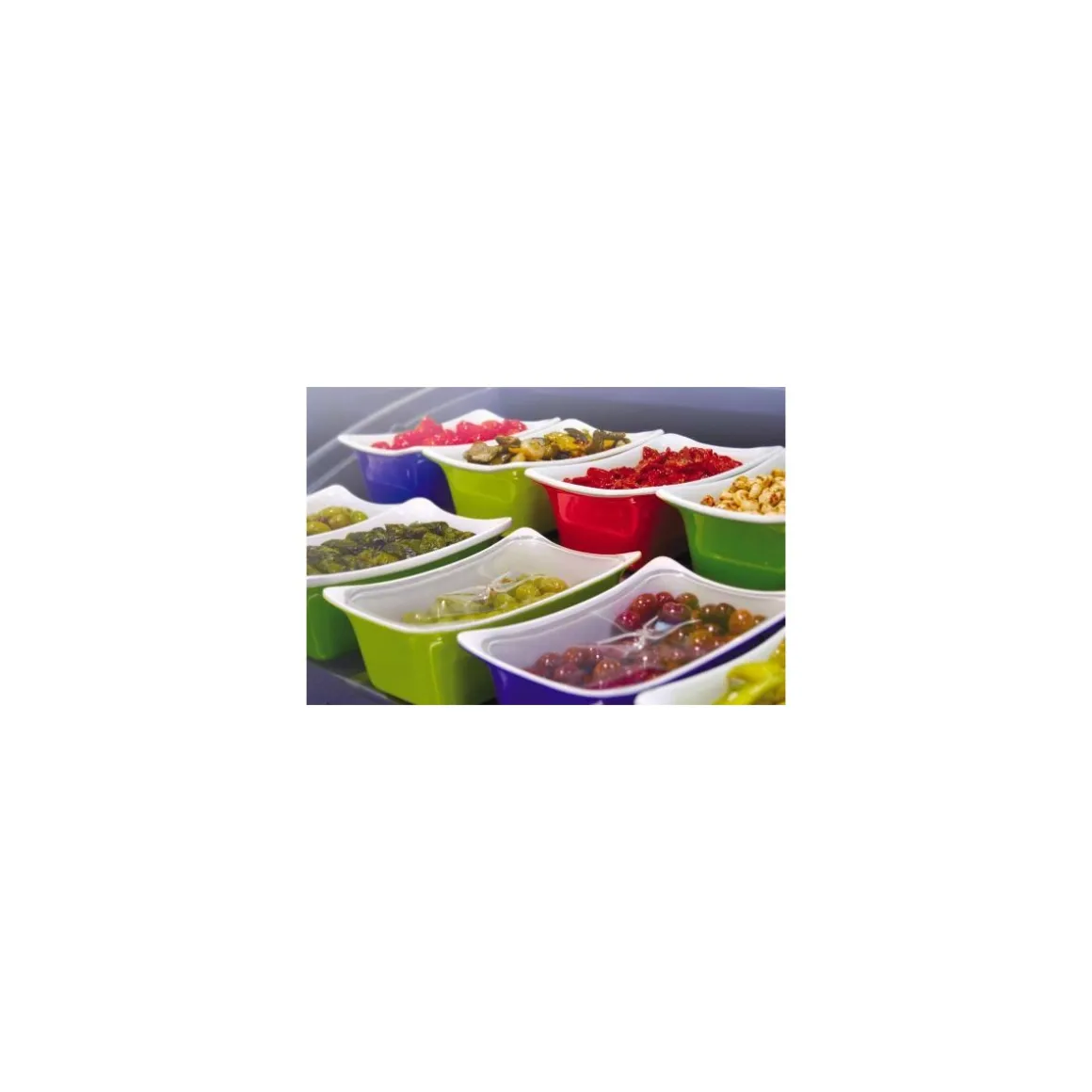 Plat mélamine Fleur Crock Vert/Blanc GN 1/4
