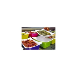 Plat mélamine Fleur Crock Vert/Blanc GN 1/4