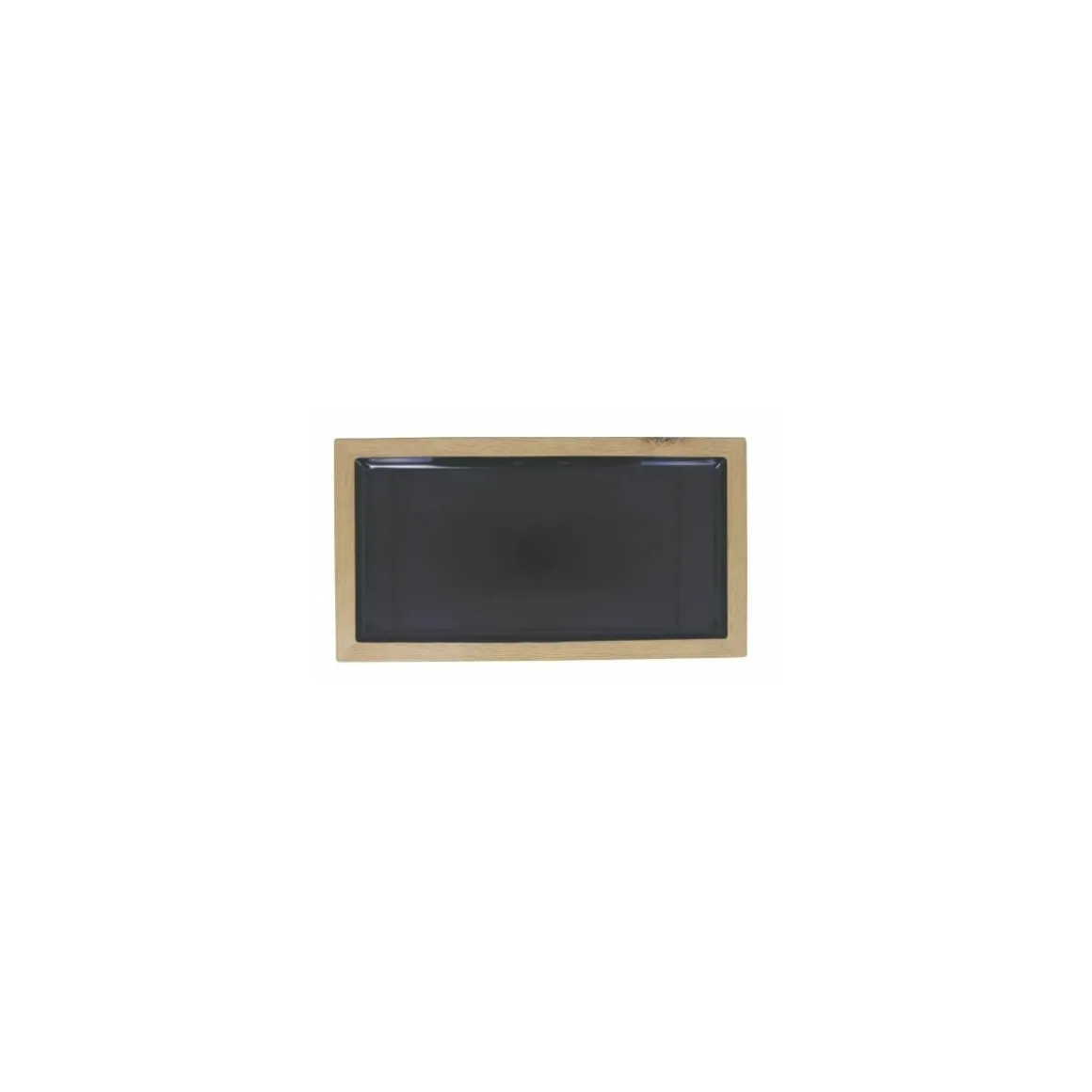 Plat mélamine noir bord bois 42 x 23 x 2,1 cm