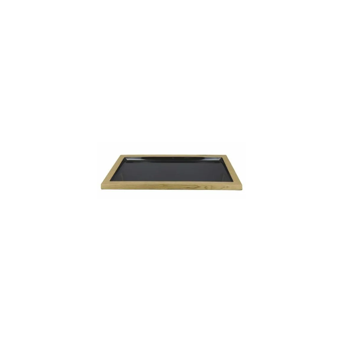 Plat mélamine noir bord bois 42 x 23 x 2,1 cm