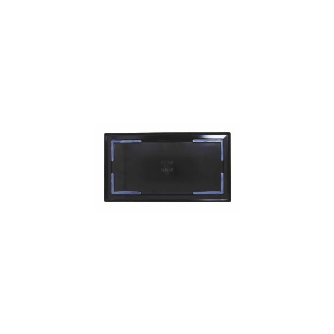 Plat mélamine noir bord bois 42 x 23 x 2,1 cm