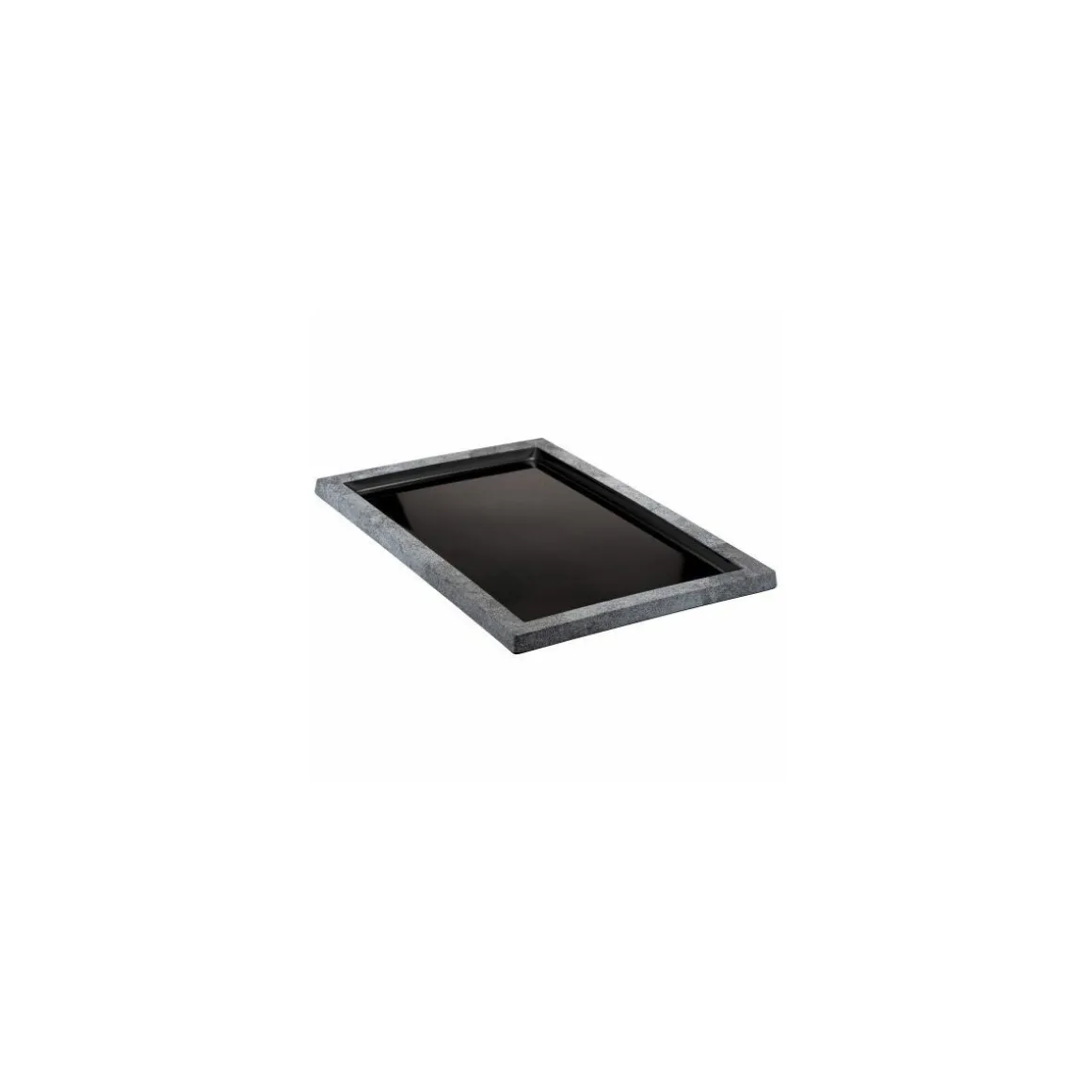 Plat mélamine noir bord gris 42 x 28 x 2,1 cm