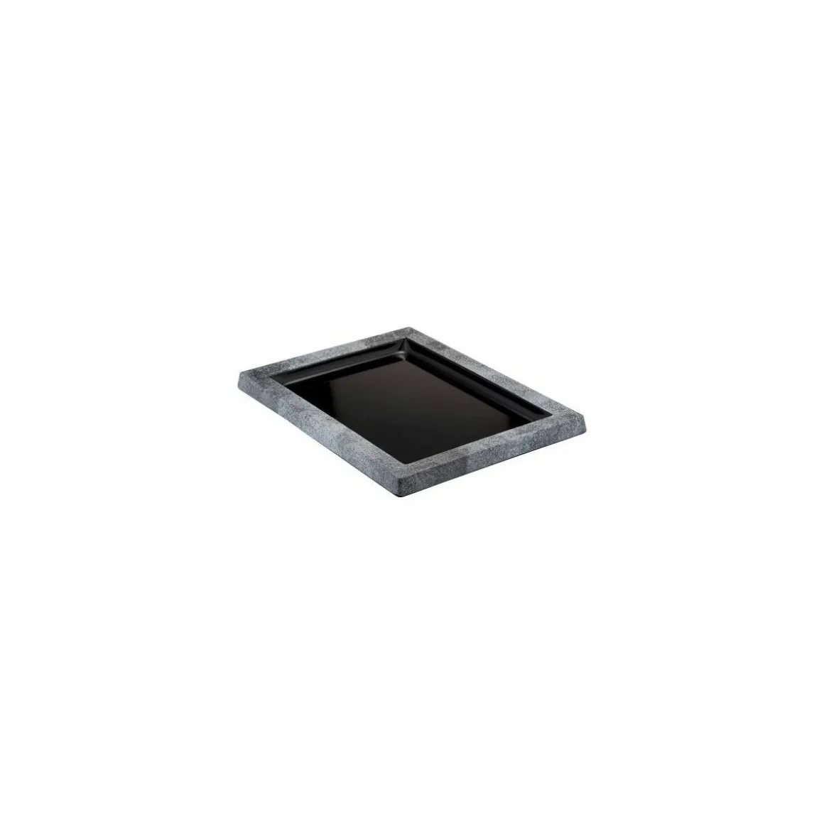 Plat mélamine noir bord gris 28 x 21 x 2,1 cm