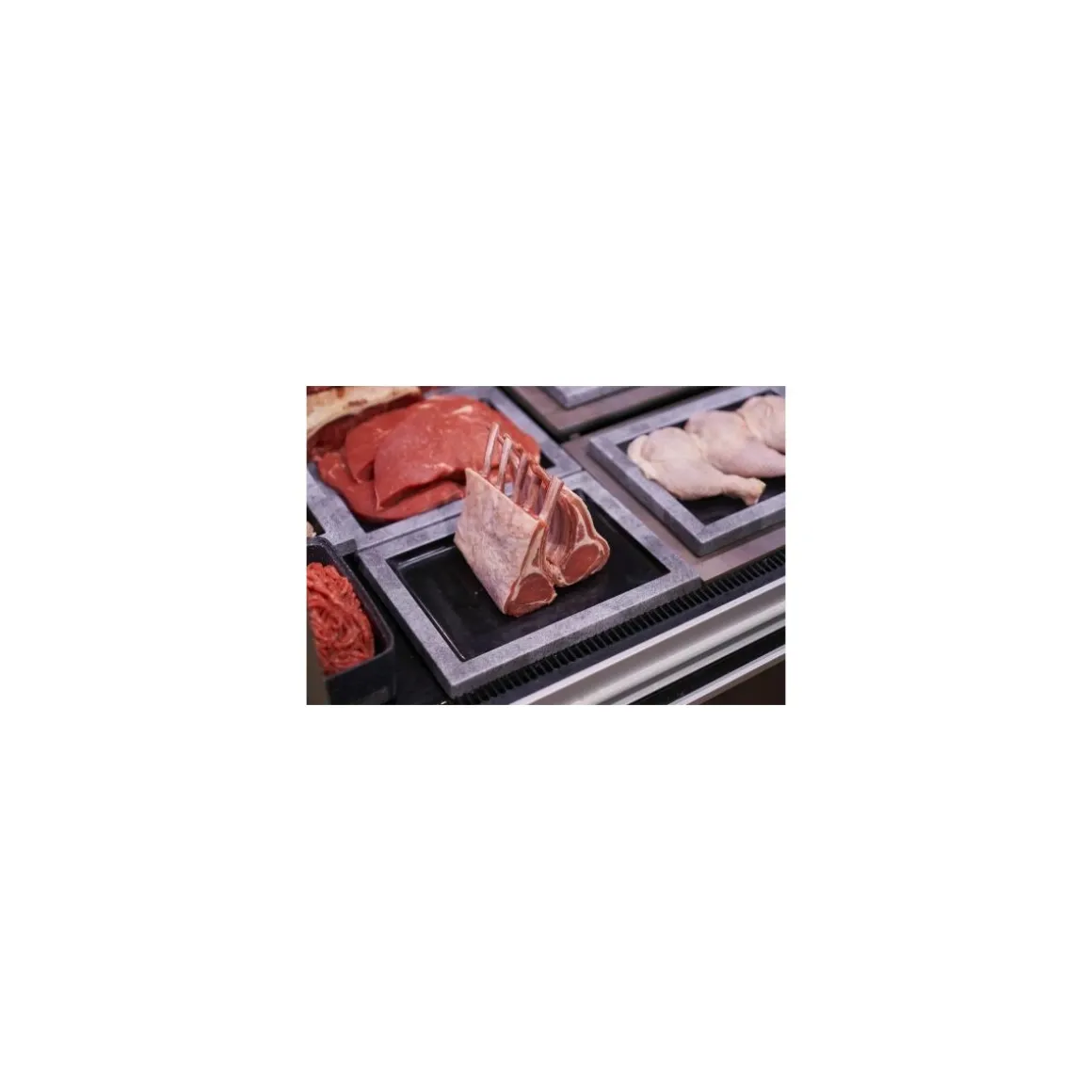 Plat mélamine noir bord gris 28 x 21 x 2,1 cm