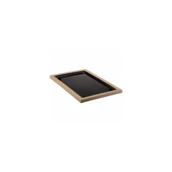Plat mélamine noir contour effet bois 42 x 28 x 2,1 cm