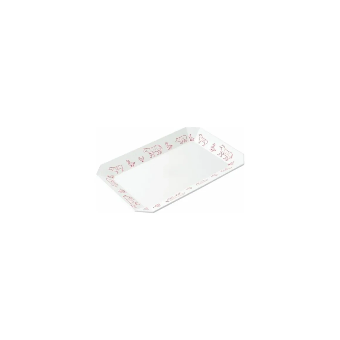 Plat octogonal mélamine pièce du boucher 34 x 23 x 3 cm