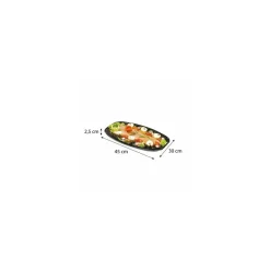 Plat ovale PET noir 45 x 30 x 2,5 cm - par 10