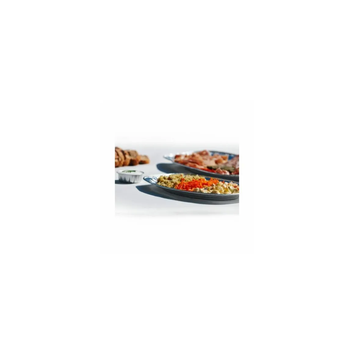Plat traiteur ovale en aluminium 55 x 36 cm - par 10