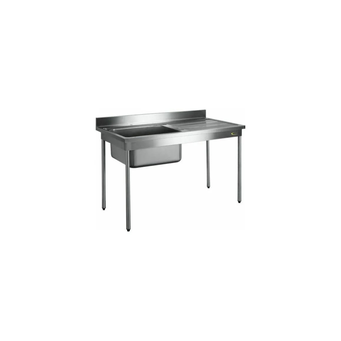 Plonge inox bac 75 L et égouttoir à gauche 120 cm