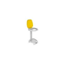 Porte sac poubelle à pédale et couvercle jaune 120 L