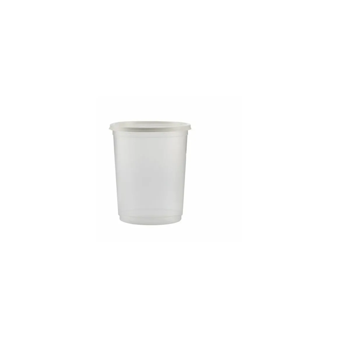 Pot plastique transparent 1000 ml + couvercle blanc - par 250