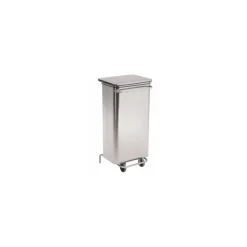 Poubelle mobile corps inox 110 L