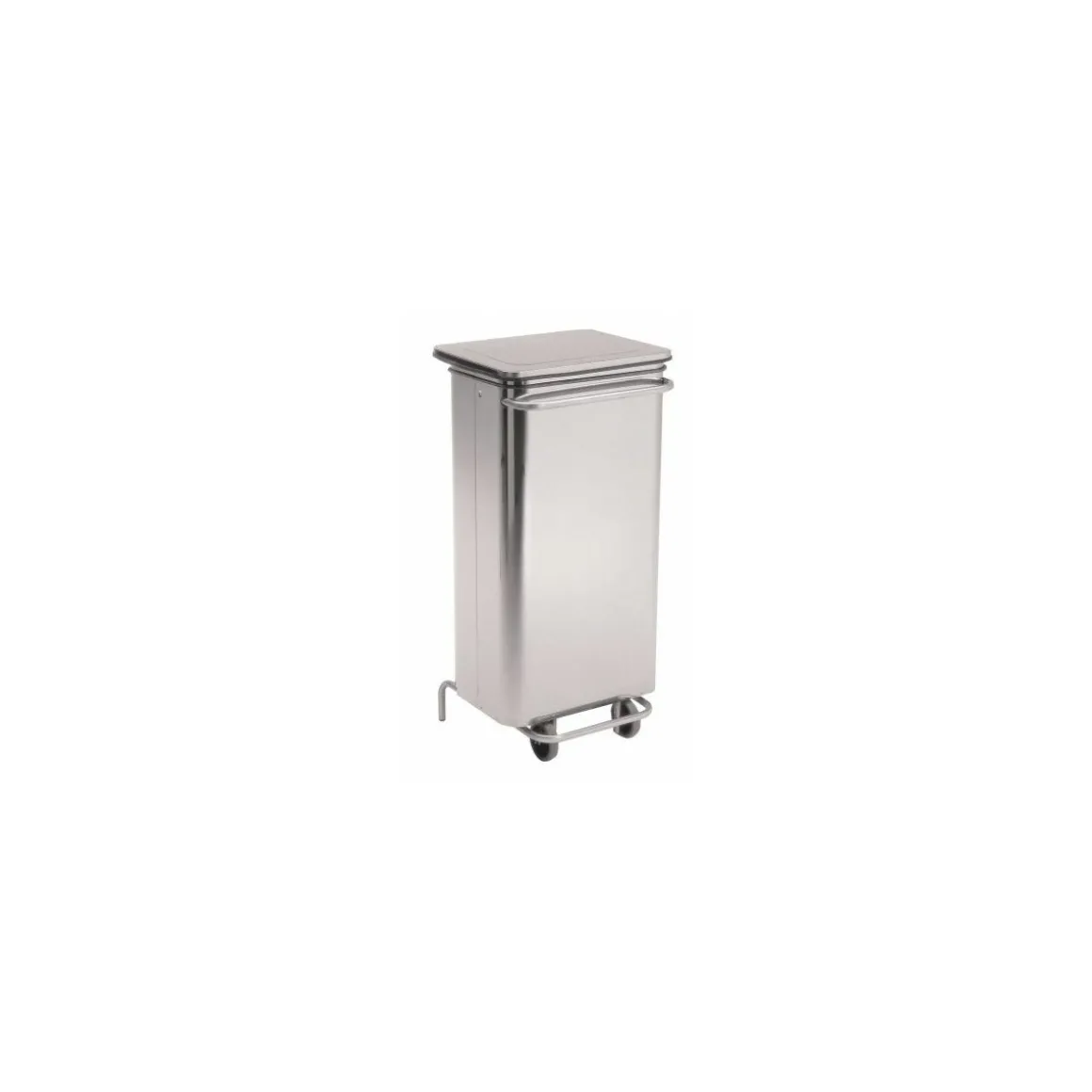 Poubelle mobile corps inox 110 L