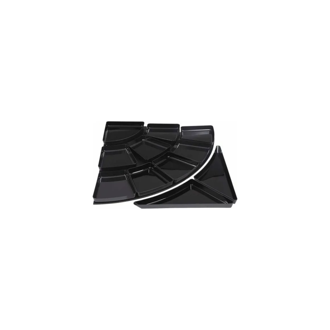 Ravier 1/4 de cercle ABS noir 28 x 28 x 4 cm