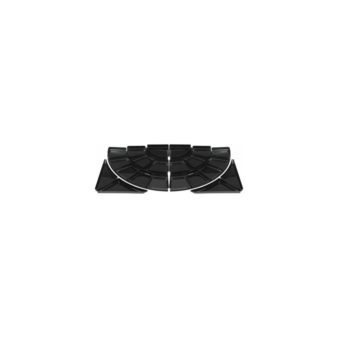 Ravier 1/4 de cercle ABS noir 28 x 28 x 4 cm
