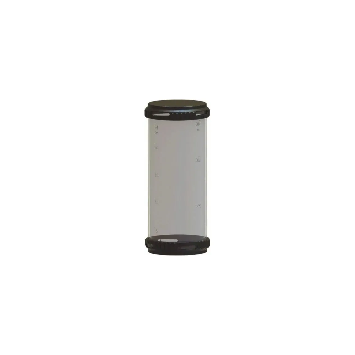 Récipient avec 2 bouchons pour tube