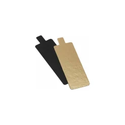 Rectangle pâtissier à languette or et noir 9,5 x 5,5 cm - par 200